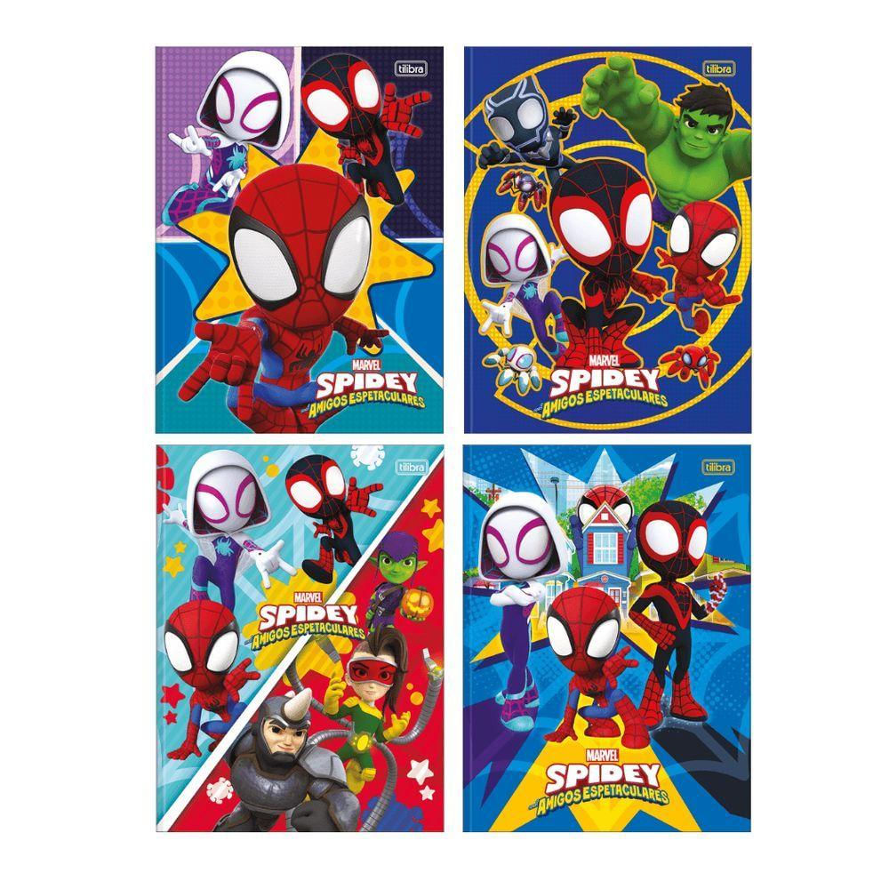 Caderno Brochura Capa Dura 1 Matéria - 80 Folhas - Spidey - Tilibra