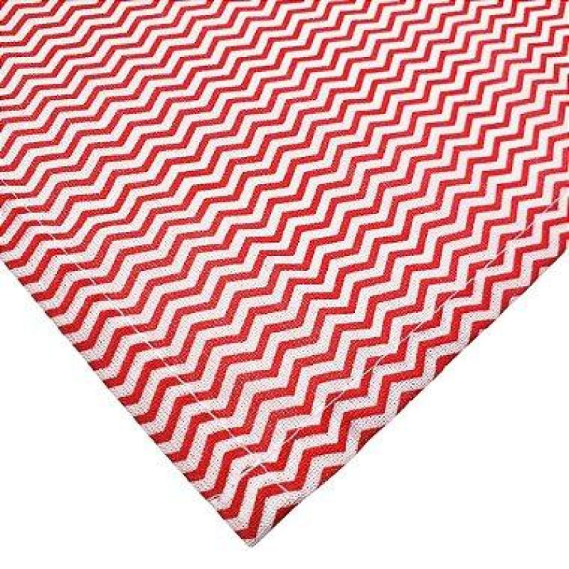 Kit 4 Guardanapos de Tecido Algodão Chevron Vermelho 39cmx39cm Vermelho