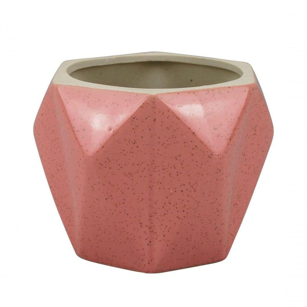 Vaso Porcelana Rosa 8x10x9.5cm - Tudo Em Caixa