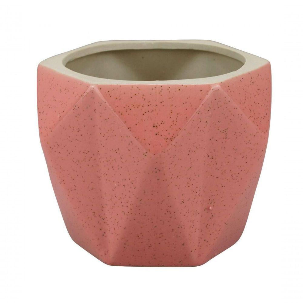 Vaso Porcelana Rosa 8x10x9.5cm - Tudo Em Caixa