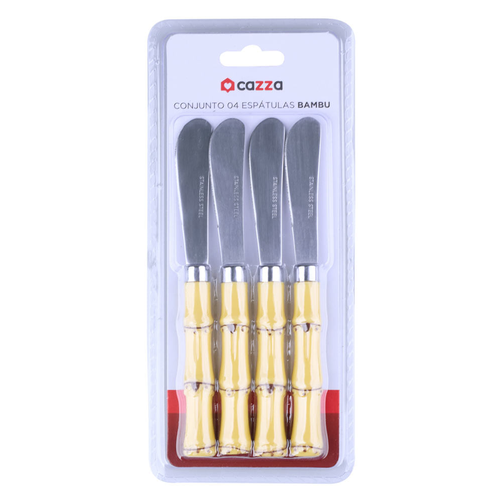 Cj 4Espatulas Bambu CV244344 Cazza