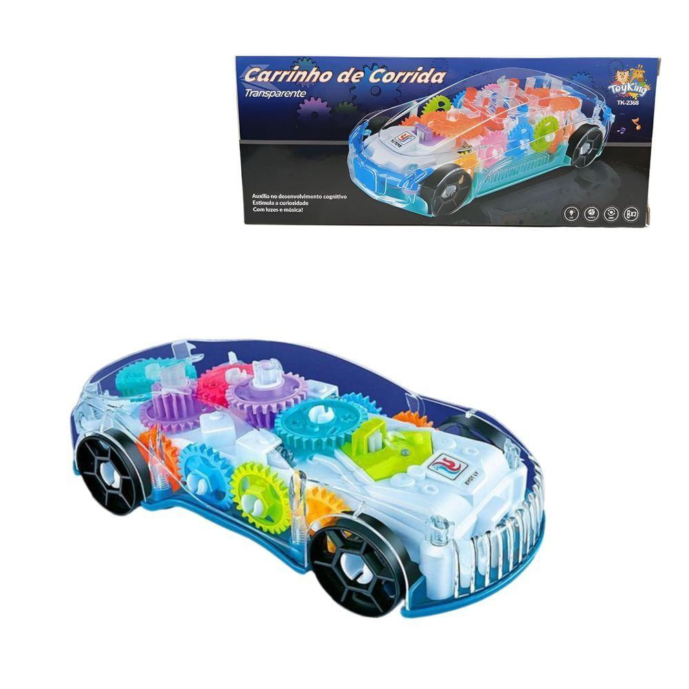 Carrinho Corrida Transparente - Toy King Unica Carrinho Corrida Transparente - Toy King