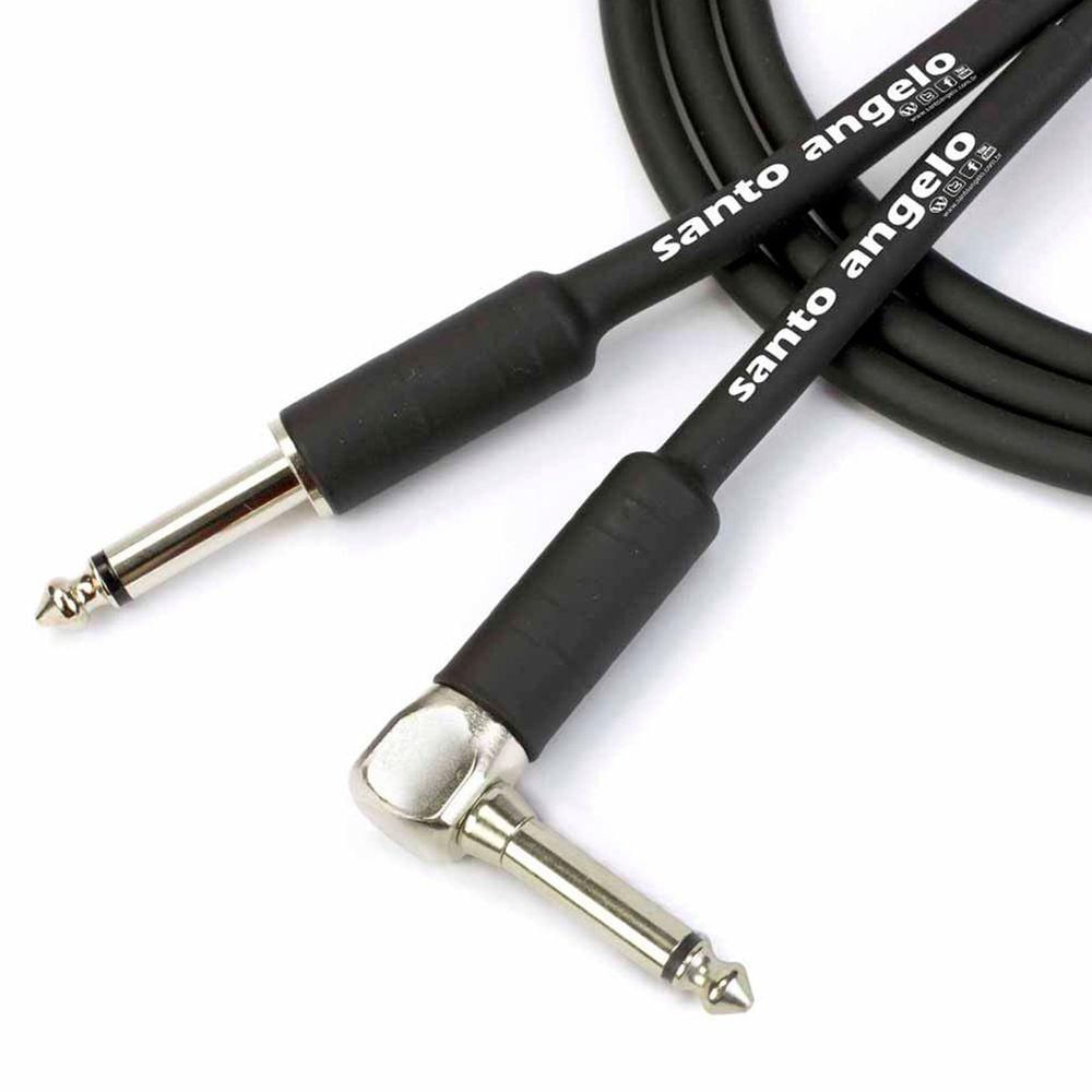 Cabo De Guitarra Angel 0,30mm Conector P10-p10 90º 25ft 7,62 Metros Preto