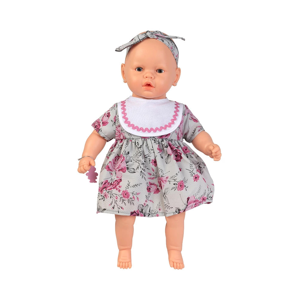 Boneca Nenezinho Estrela Vestido Floral 44cm