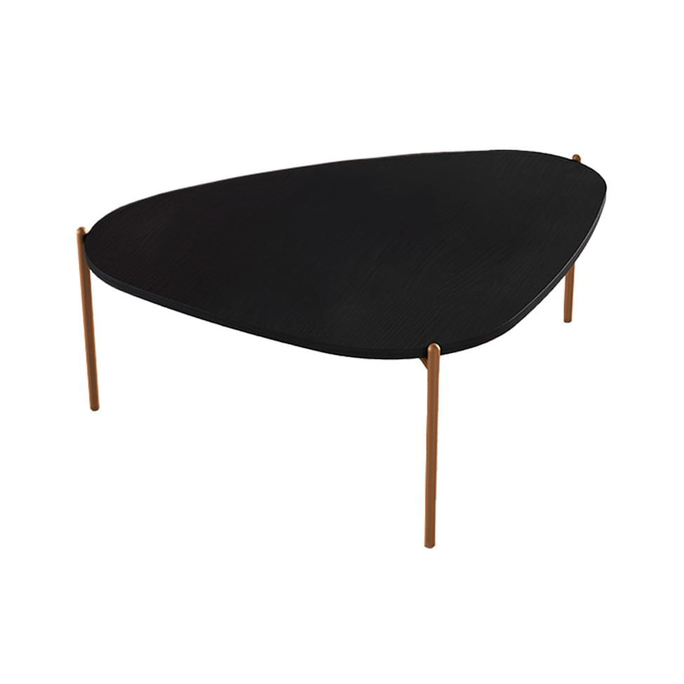 Mesa de Centro Complementos Orgânica Nero e Dourada 77 cm