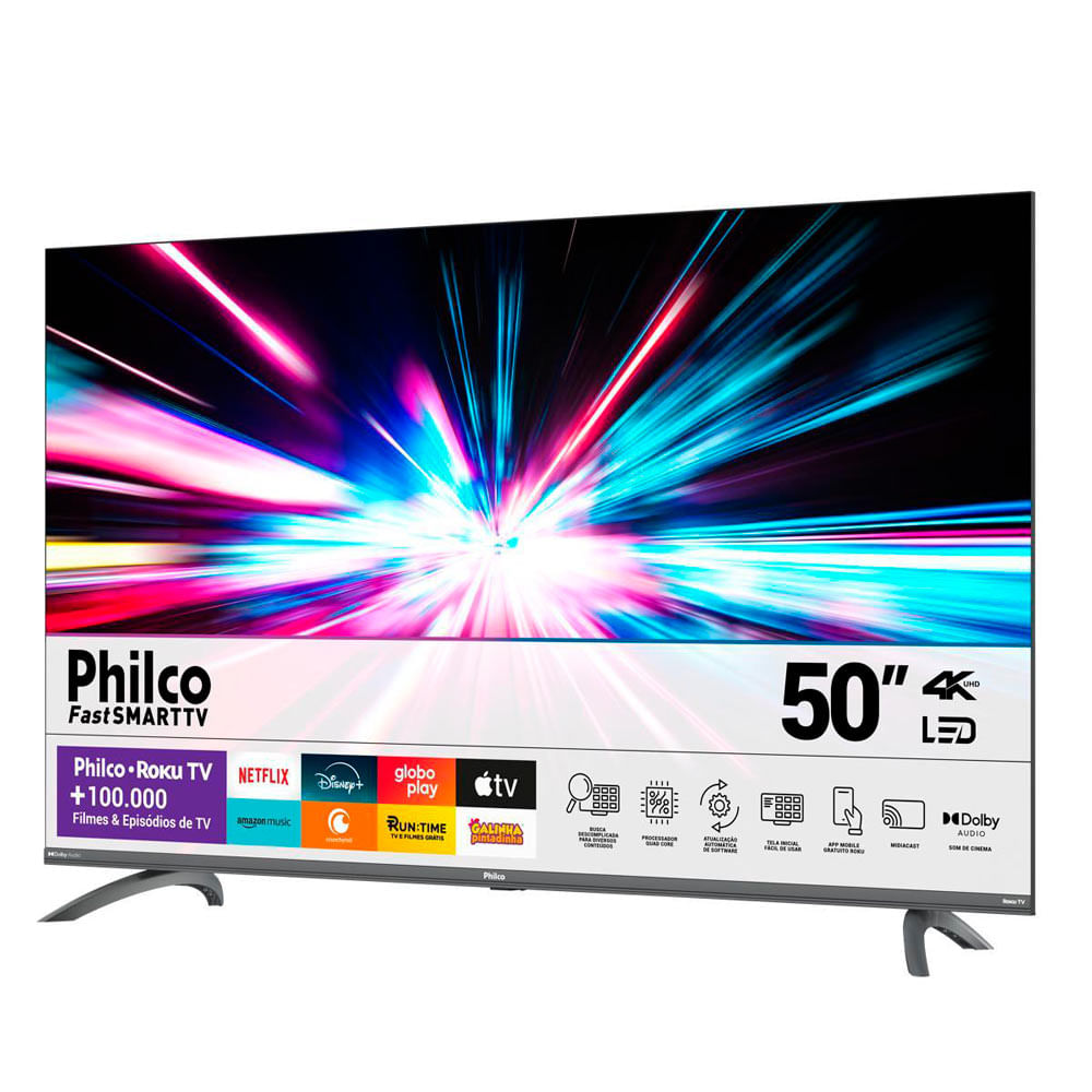 Smart TV 50” Philco PTV50G3ERSGB Led Roku TV Dolby Audio