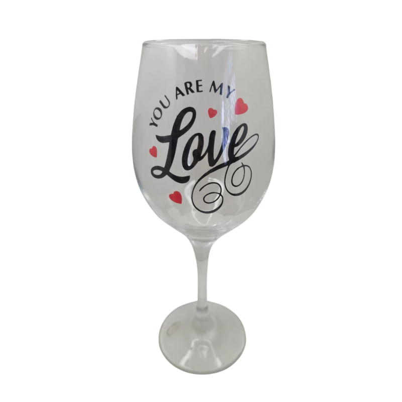 Taça Frase Love Namorados Casal Personalizada Vinho 490ml