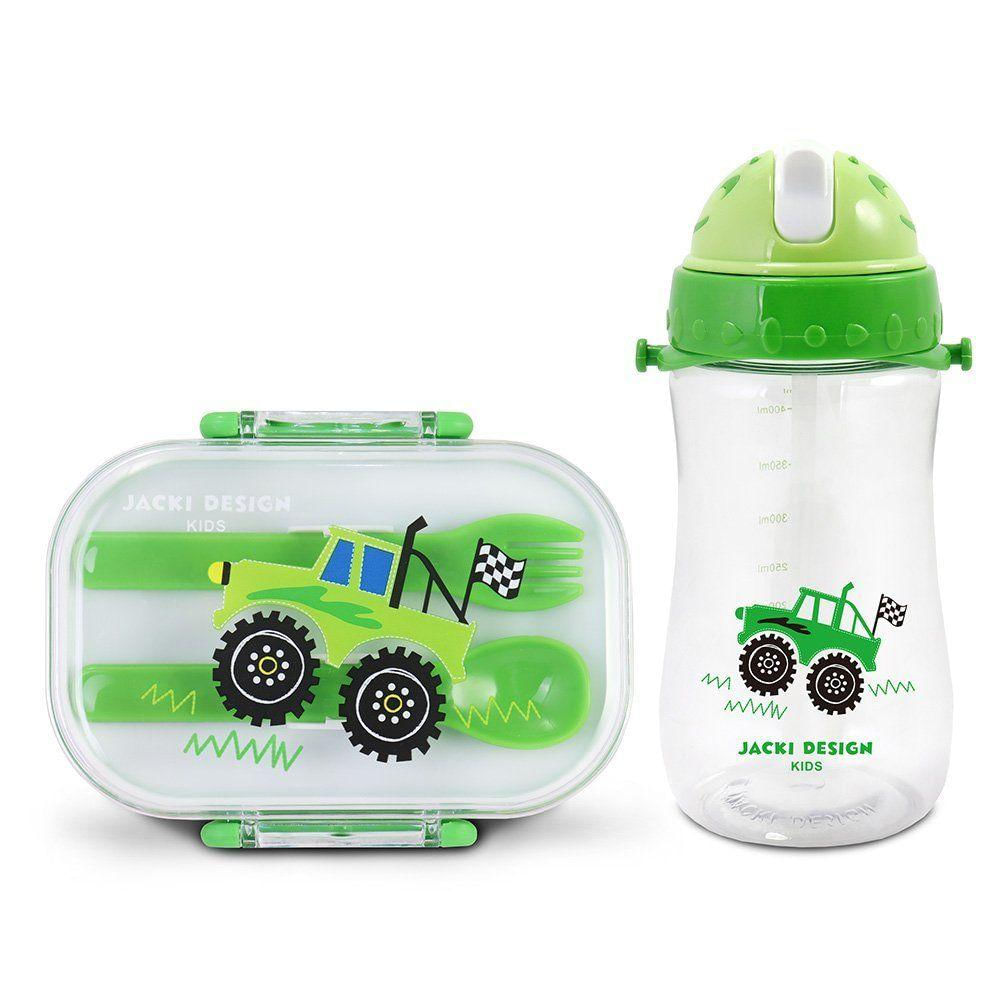 Kit Pote Marmita 400ml E Garrafa 460ml Infantil Piccolino Verde