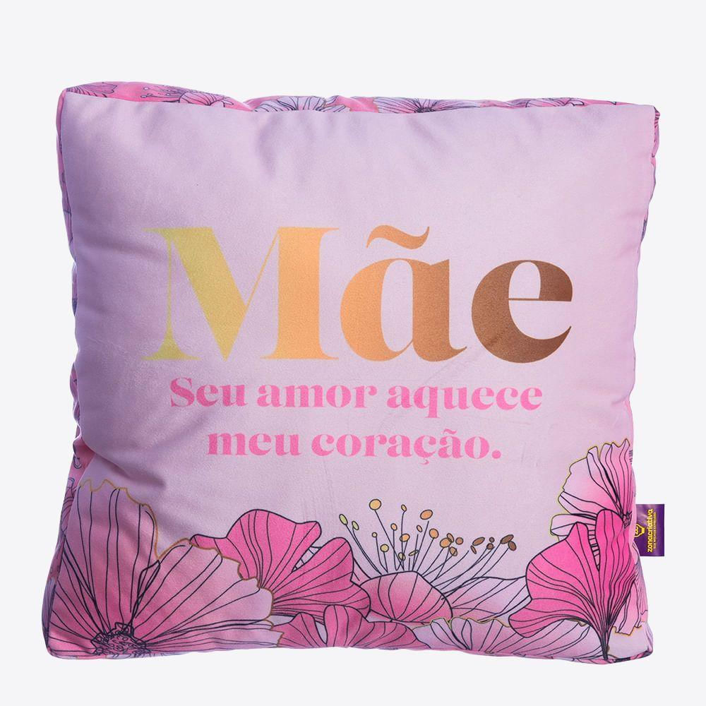 Almofada Com Manta Mãe Floral Zonacriativa