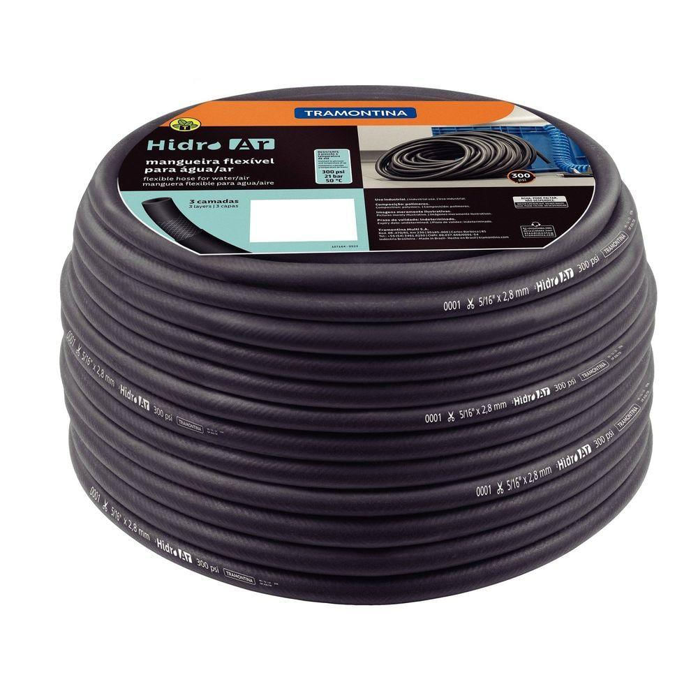 Mangueira Hidro Ar 300psi 100m Tramontina água/ar 5/16x2,8mm 3 Camadas Pvc Flexível Tramontina