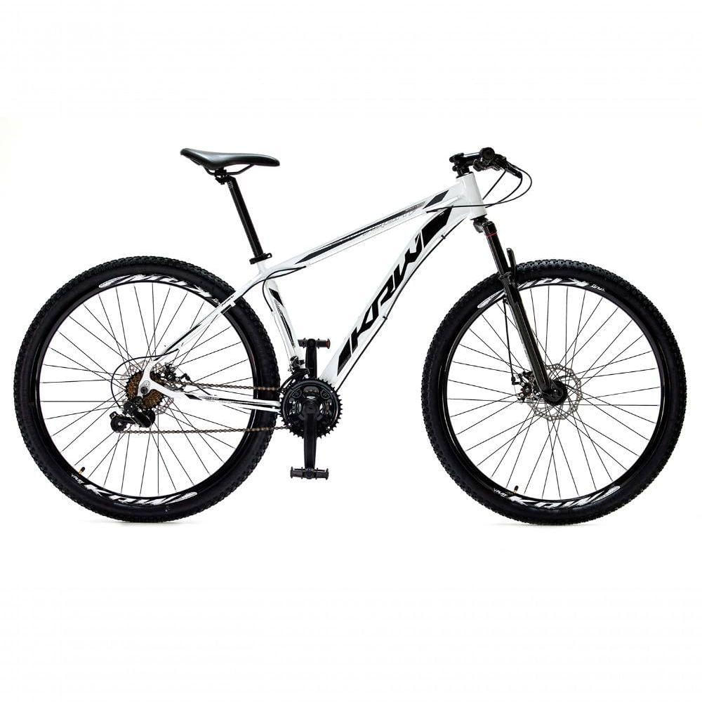 Bicicleta Aro 29 Krw Alumínio Shimano 21 Vel Freio A Disco Suspensão S6 19 Branco-Preto