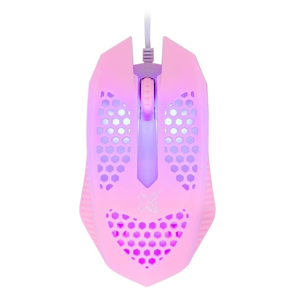 Mouse Max Print Geek Pro Series, Rainbow, 1200dpi, Usb, Rosa