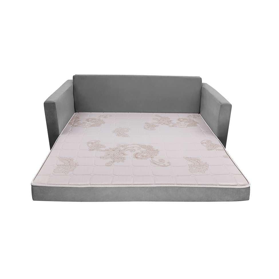 Sofá-Cama com Cama Auxiliar Casal 2 Lugares Trancoso Suede Cinza