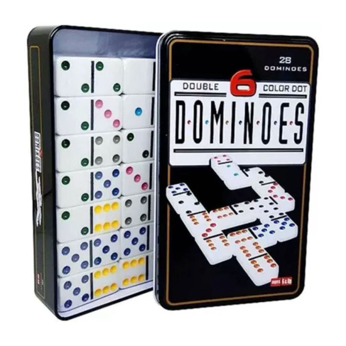 Jogo De Domino 28 Peças Reforçadas Com Estojo Metálico