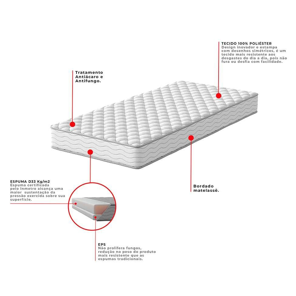 Colchão Solteiro Howie Espuma D33 (17x78x188) Branco