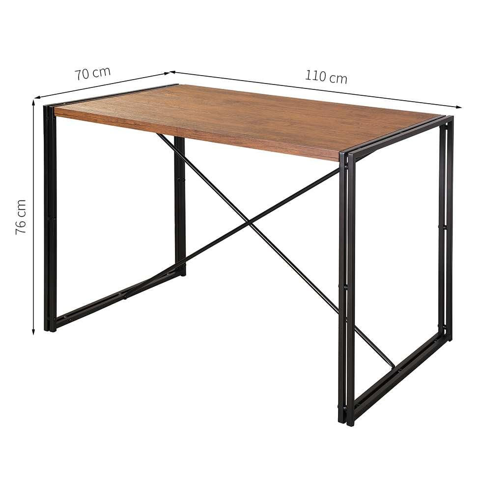 Conjunto de Mesa Wooden com 1 Banco e 2 Cadeiras Preto e Amêndoa