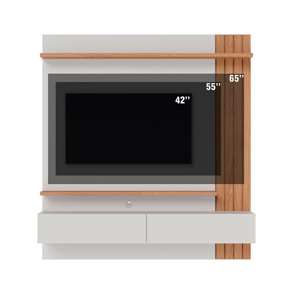 Painel de TV até 65 Polegadas Juriti Off White e Freijó