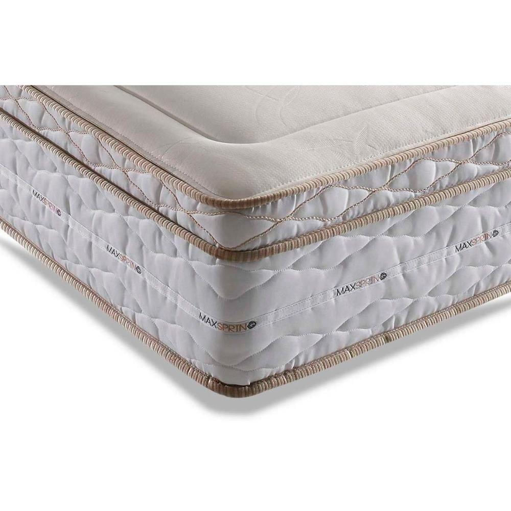 Cama Box Casal + Colchão American Herval + Guarda Roupa Master Vip 8.4 Castanha/Off White