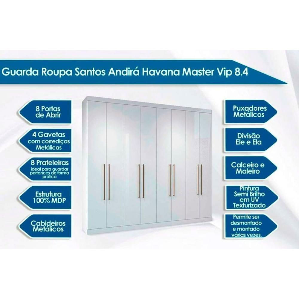 Cama Box Casal + Colchão American Herval + Guarda Roupa Master Vip 8.4 Castanha/Off White