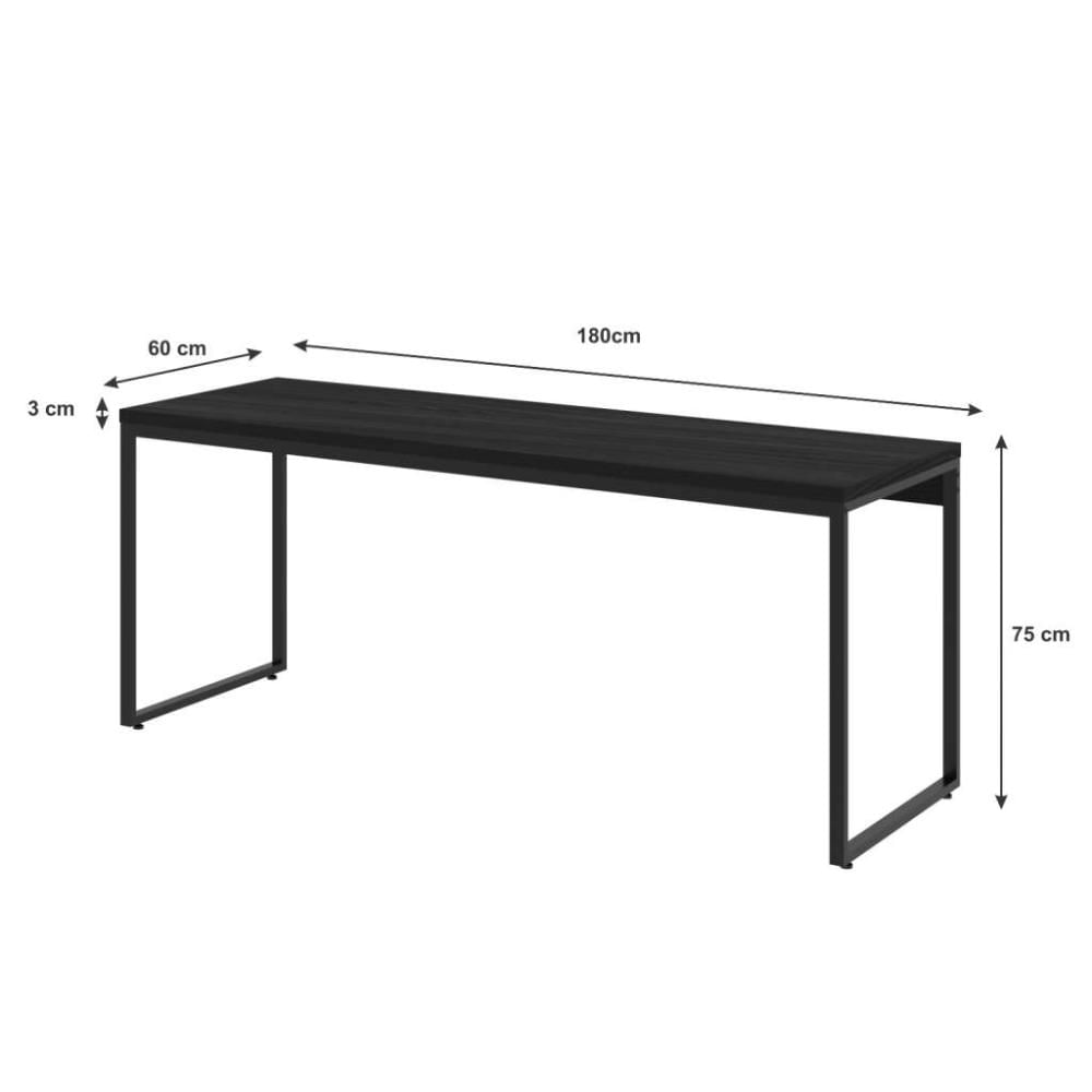 Escrivaninha Studio Preta 180 cm