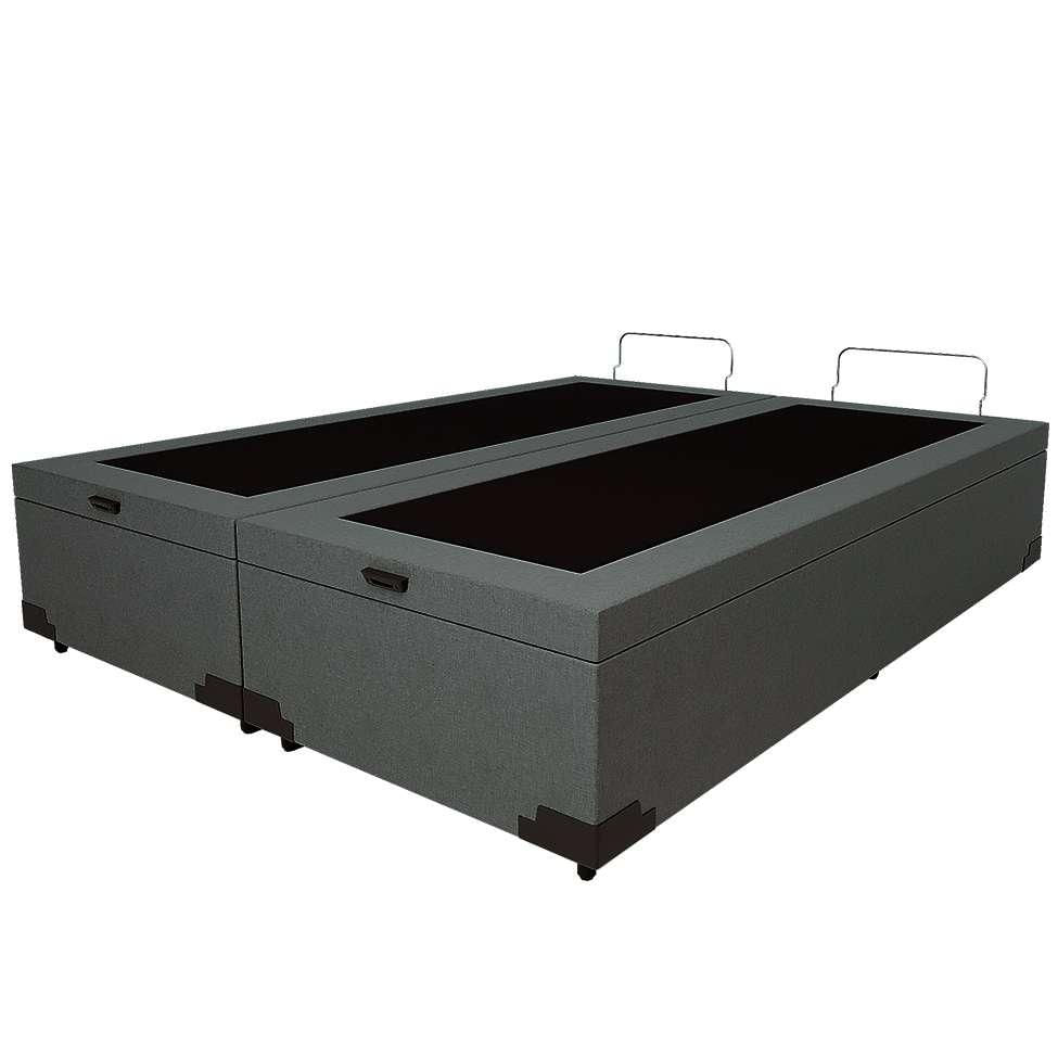 Base para Cama Box Queen Guldi com Baú Linho (47x158x198 cm) Cinza