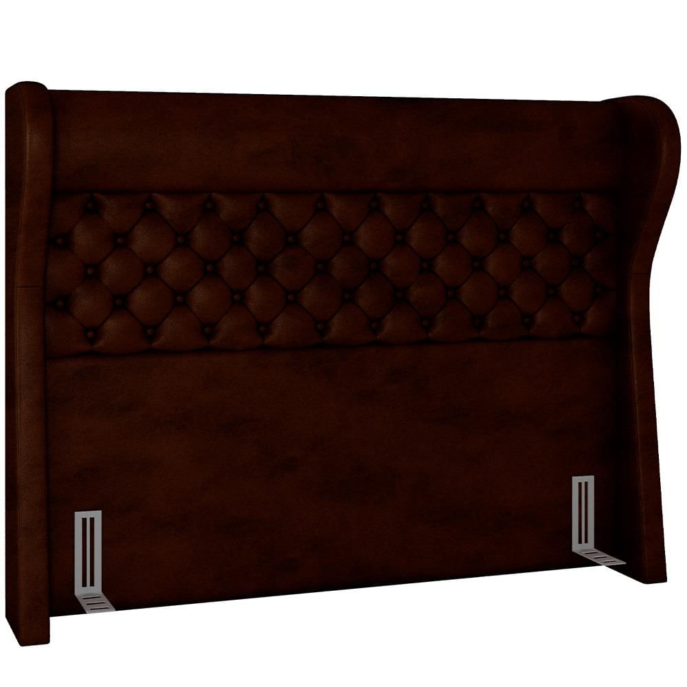 Cabeceira Cama Box Casal 140 cm P05 Madrid Couríssimo Marrom - Lyam Decor