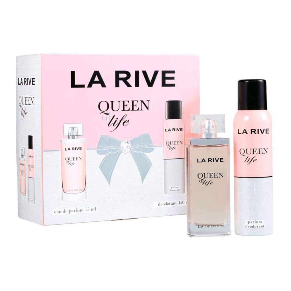 Kit Perfume Queen Of Life La Rive Edp Feminino 75ml + Desodorante 150ml