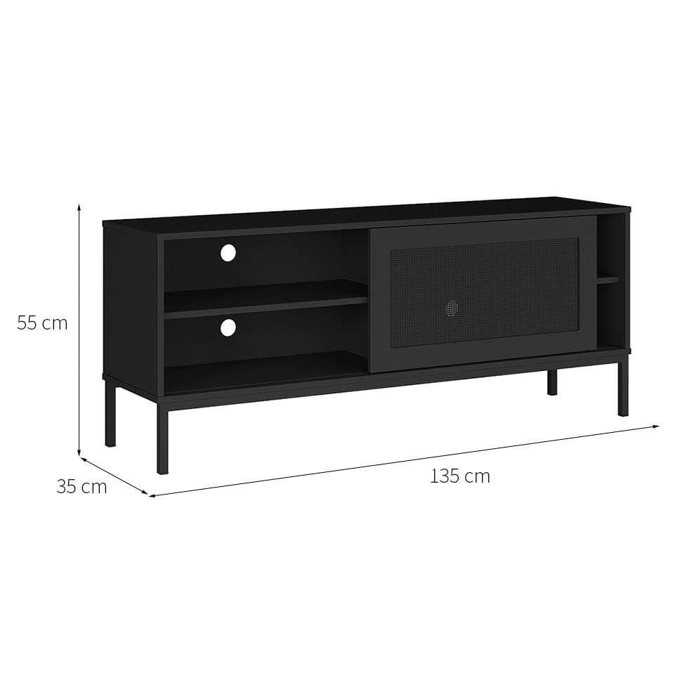 Rack Industrial Buriti 1 PT Preto 135 cm