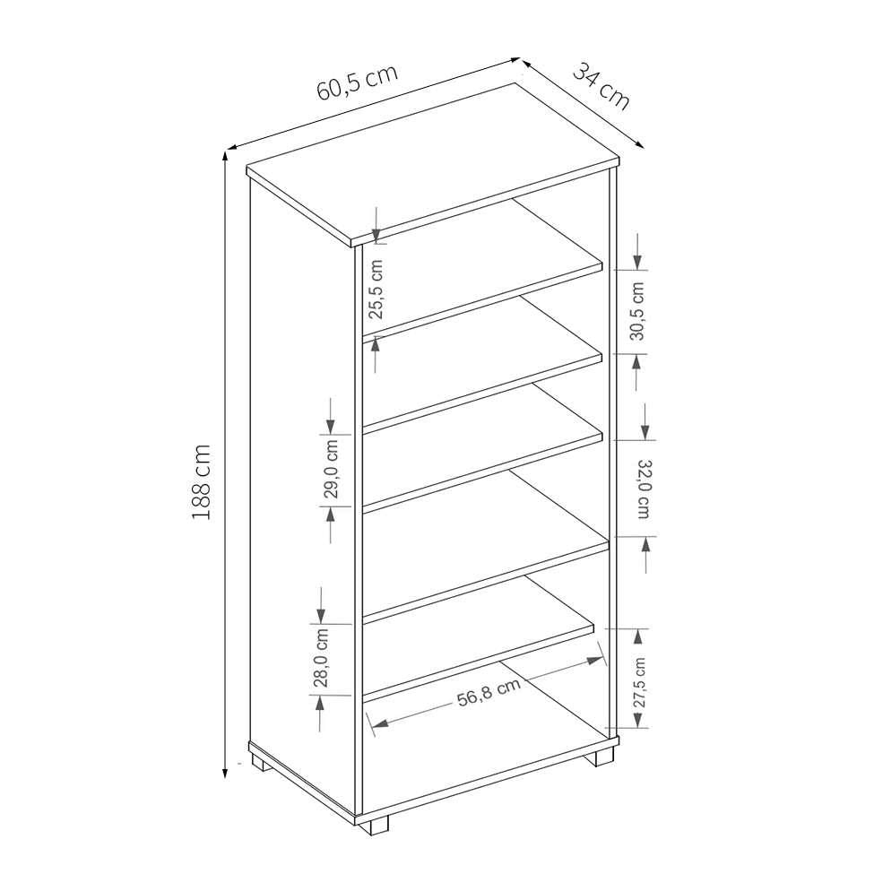 Estante Livreiro Office Preto