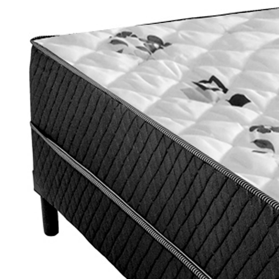 Cama Box Solteiro Conjugada Unyco D28 Ortopédico Floral e Preta