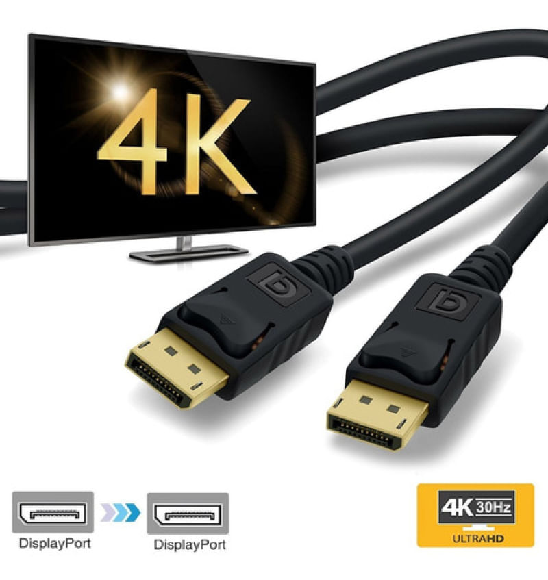 Cabo Displayport Blindado 1.4 Freesync 1.8m Para Rtx 2080 Ti