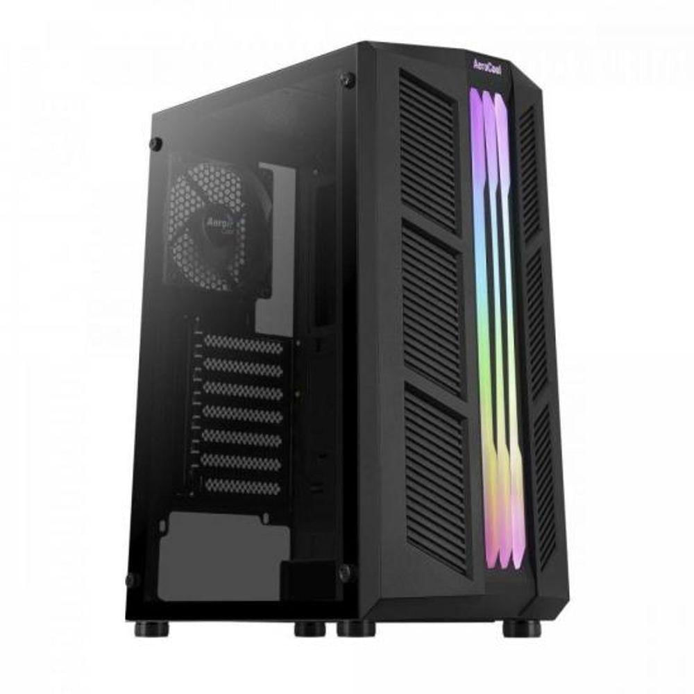 Gabinete Gamer Aerocool Prime Preto Rgb Lateral Vidro