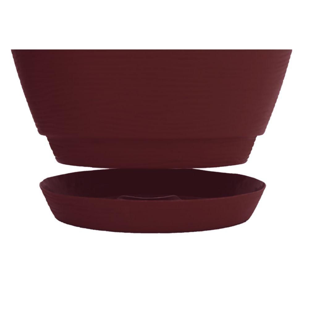 Vaso Com Prato Tramontina Asteca 24 Cm Em Polietileno Marsala