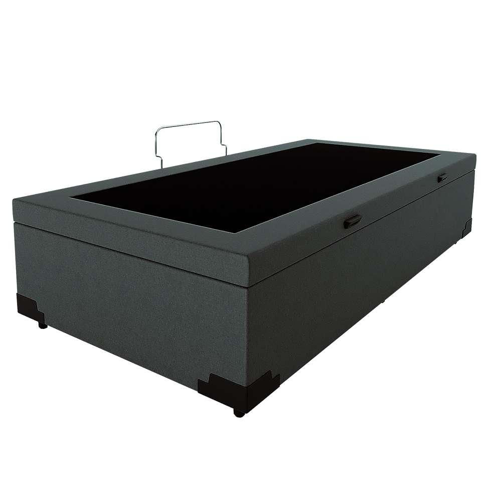 Base para Cama Box Solteiro Guldi com Baú Linho (47x88x188 cm) Cinza