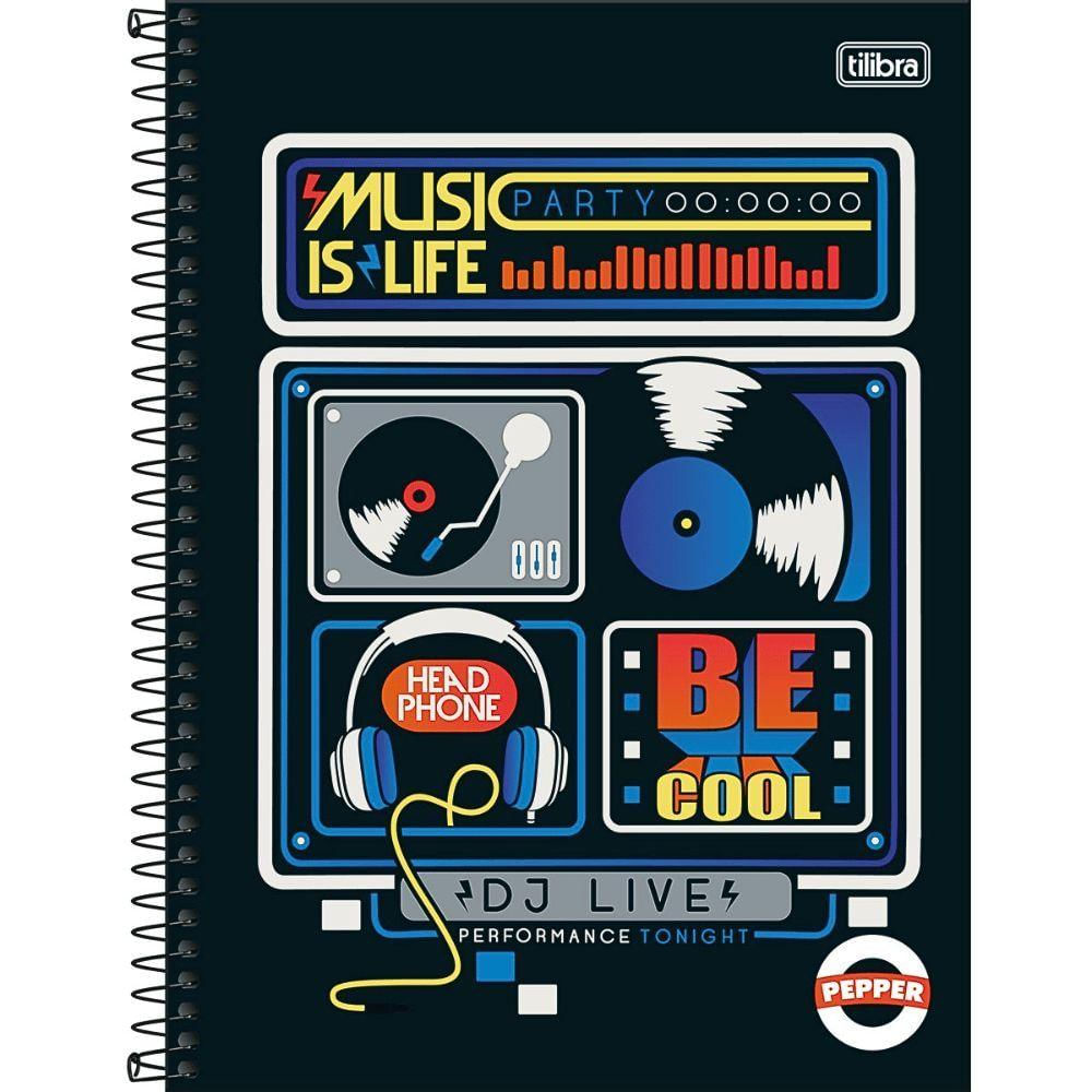 Caderno Espiral Capa Dura Universitário Pepper Masculino 80 Folhas 1 Matéria Tilibra