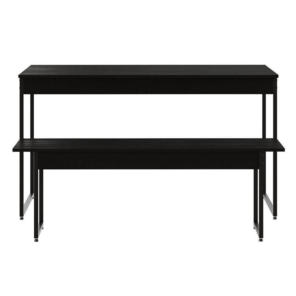 Conjunto de Mesa de Jantar com Banco Studio Preto