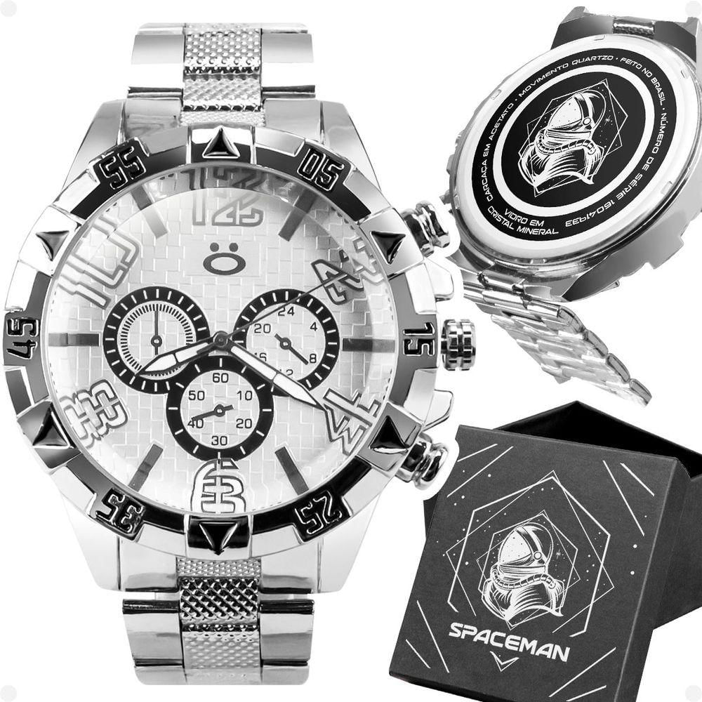 Relogio Masculino Prata Prova Dagua Aço Inoxidavel Pesado Analogico Robusto Qualidade Premium Social