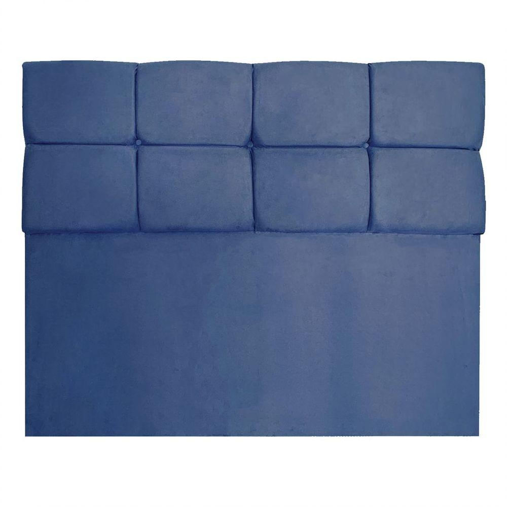 Cabeceira Casal 1,40m Nina Suede Azul Marinho - Pallazio