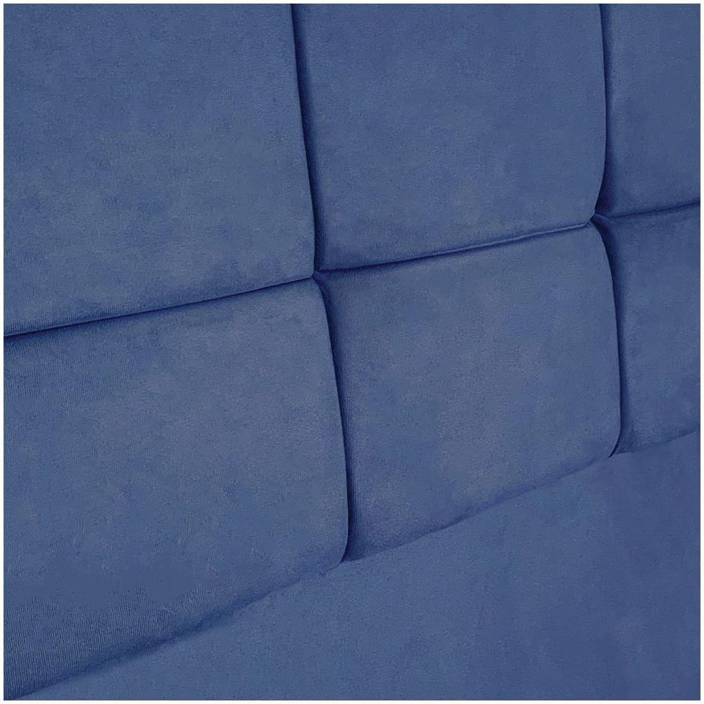 Cabeceira Casal 1,40m Nina Suede Azul Marinho - Pallazio