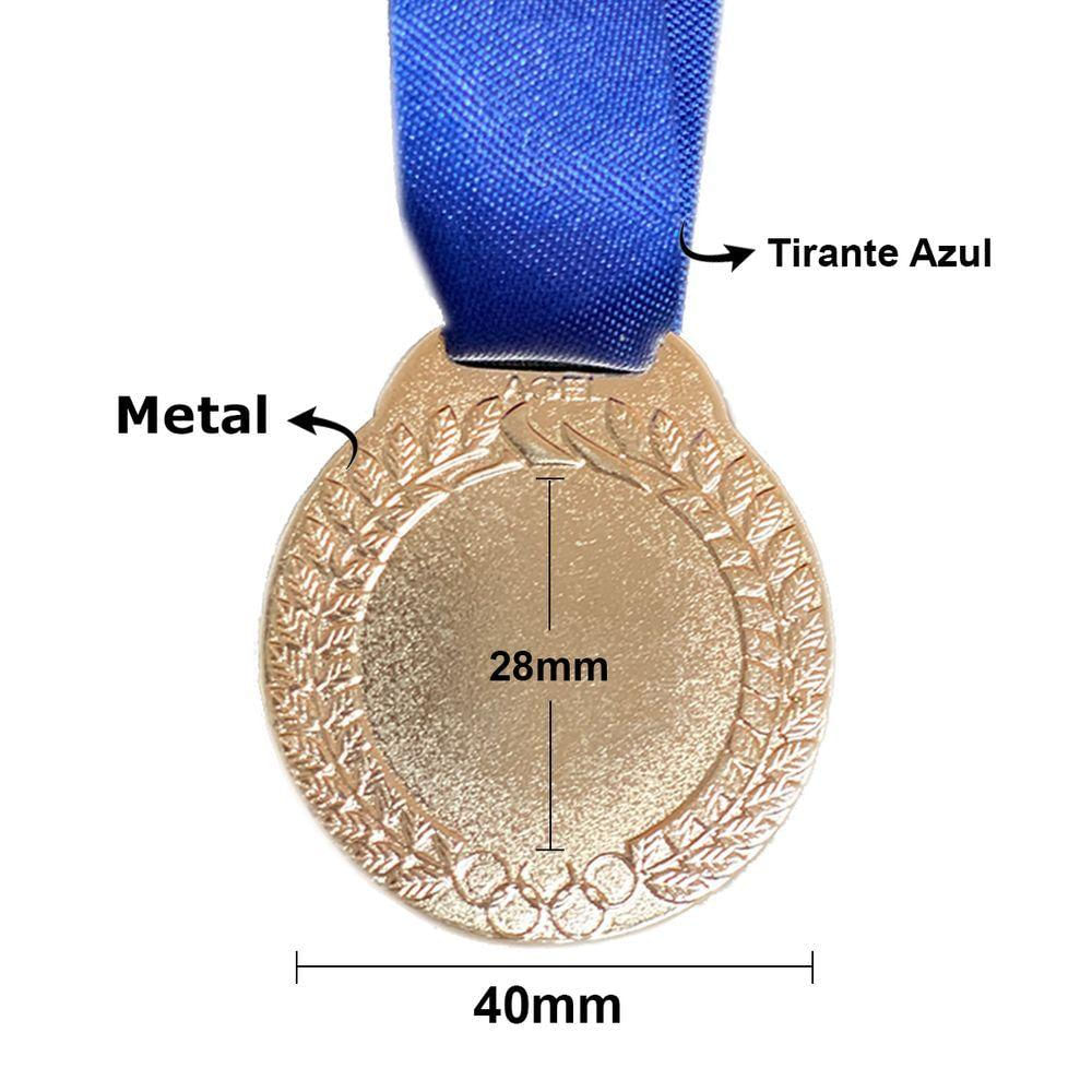 Kit 20 Medalhas Médias 40mm Ouro Prata Bronze Interior Liso prata