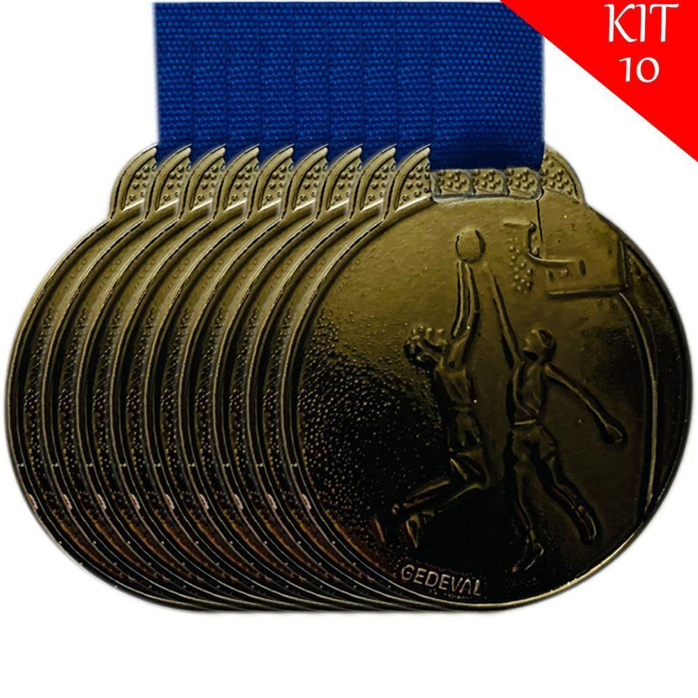 Kit 10 Medalhas De Basquete 3.5cm Ouro Prata Bronze Escola bronze