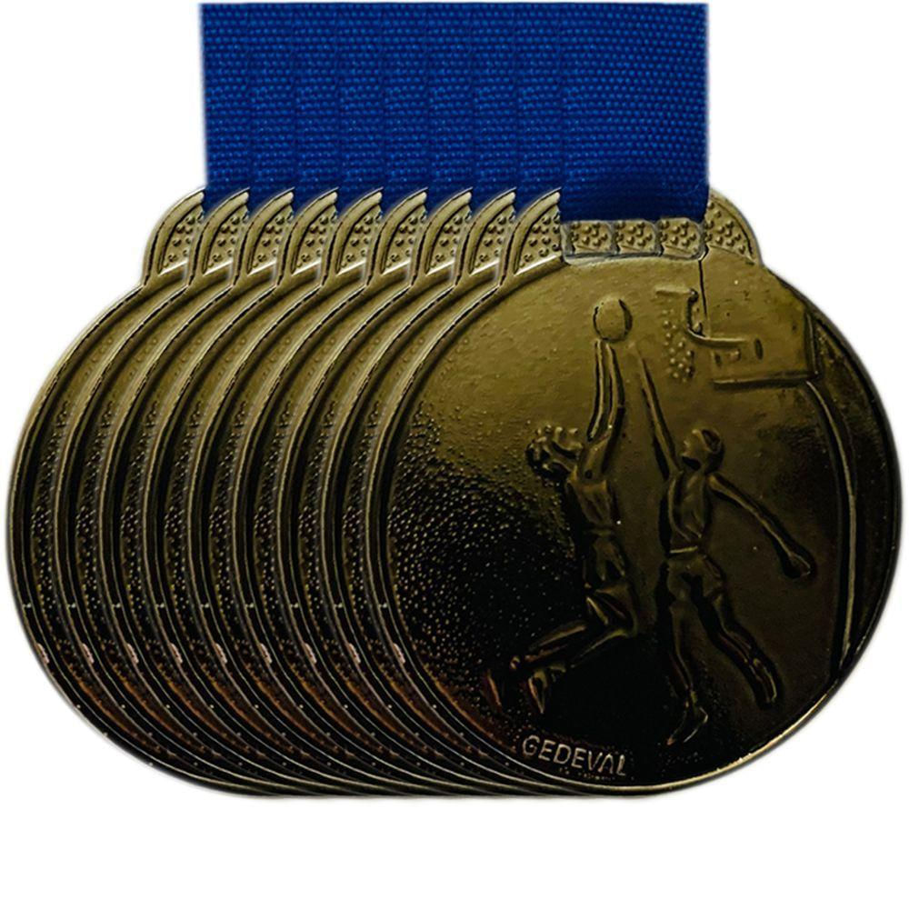 Kit 10 Medalhas De Basquete 3.5cm Ouro Prata Bronze Escola bronze