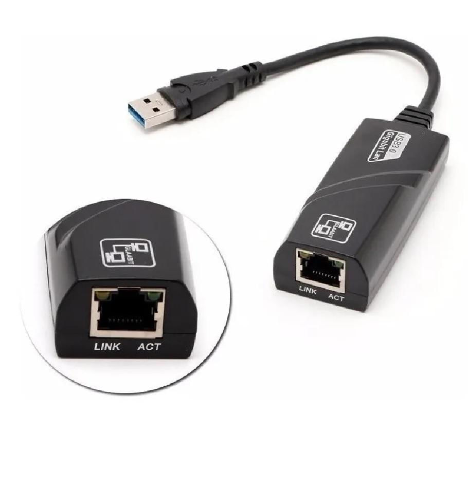 Cabo Adaptador USB 3.0 para Gigabit Ethernet RJ45 (10/100/1000) Mbps