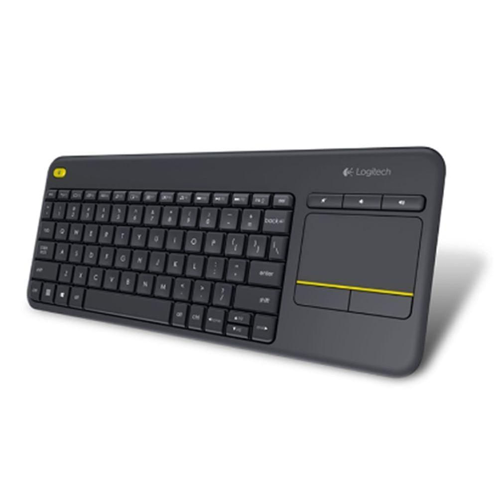 Teclado Sem Fio Com Mouse Touch Pad Integrado Logitech Bom