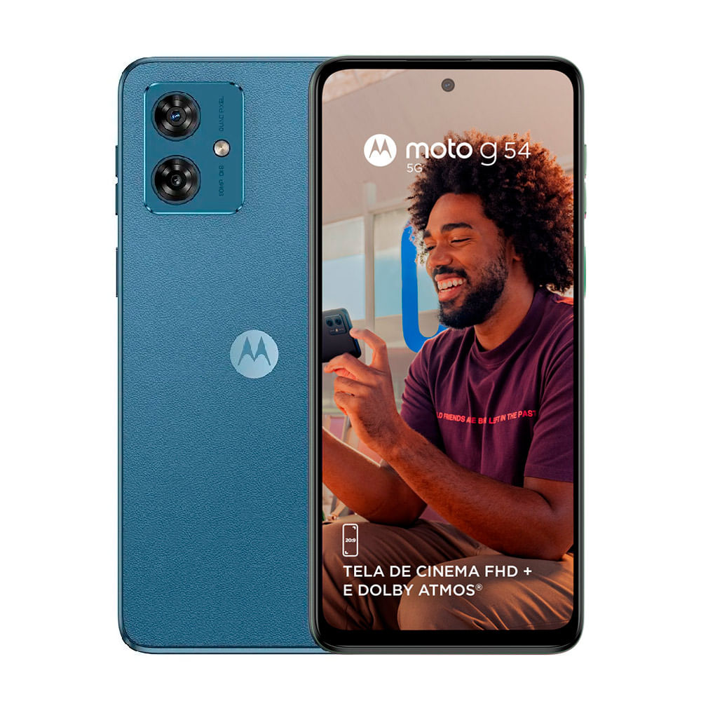 Smartphone Motorola G54 5G 256GB Tela 6.5" Câmera 50 MP OIS + 2 MP Azul