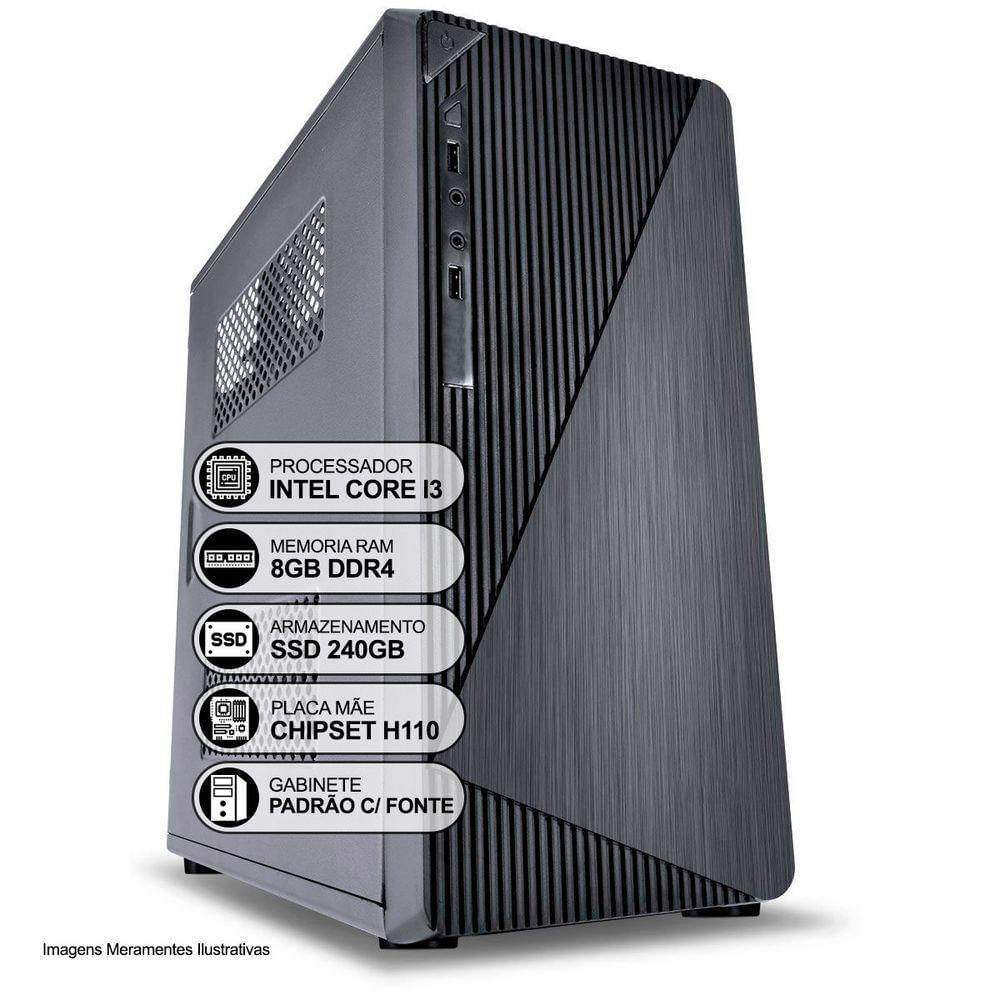 Computador Desktop I3-7100 3.90 Ghz, 8gb Ram Ddr4, Ssd 240gb