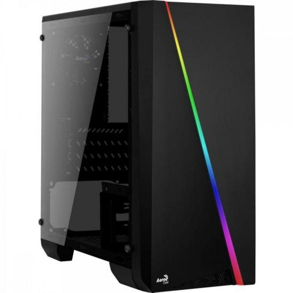 Gabinete Gamer Aerocool Mini Cylon Preto Rgb Lateral Acrílico