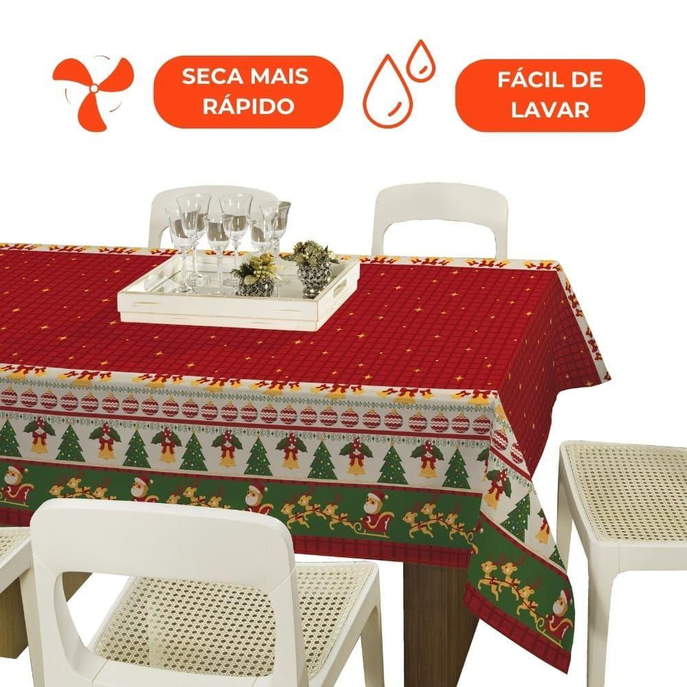 Toalha De Mesa Retangular Lepper 8 Lugares Natal 1,40m X 2,50m Magia