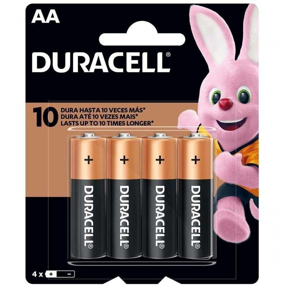 Pilha Alcalina Pequena Aa Duracell Com 4 Unidades