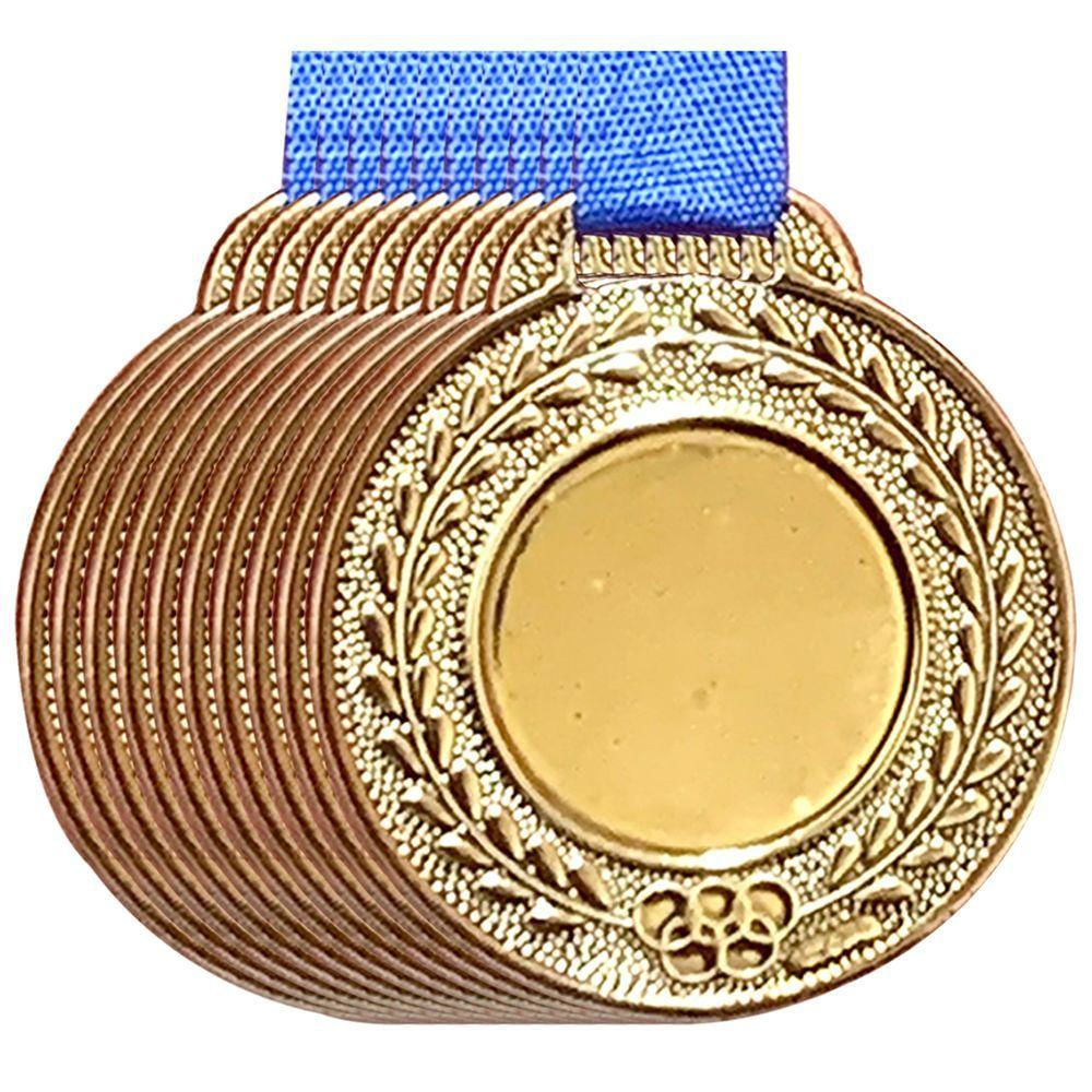 Kit 70 Medalhas Centro Liso Personalizar 3,5cm Premiação Aço bronze